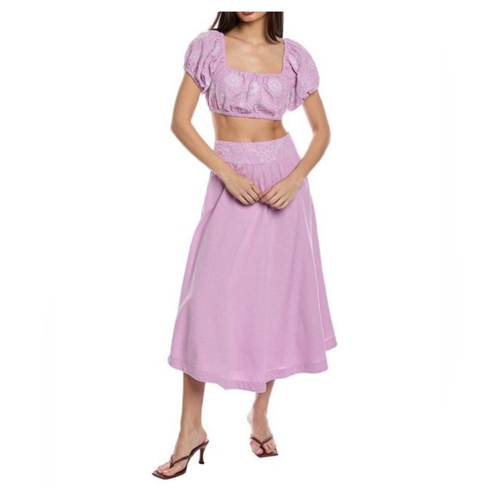 NWOT. Free People Lotus Midi Skirt. - Picture 3 of 16